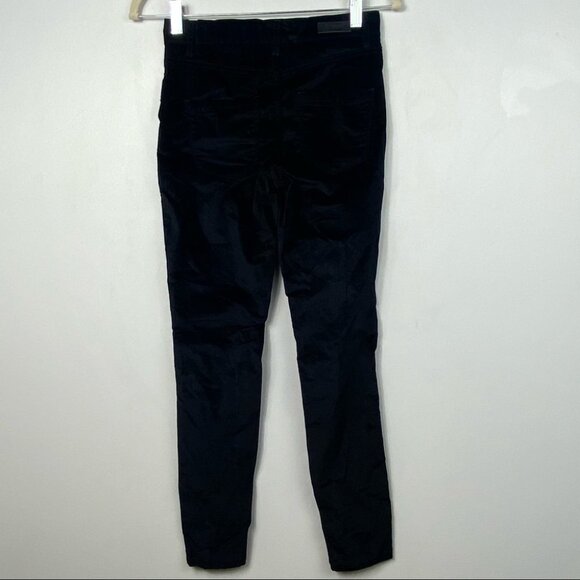 Nwt Revolve BlankNYC Moonglow Velvet Skinn Jeans Black Size 24 Velour Minimalist - Picture 6 of 11